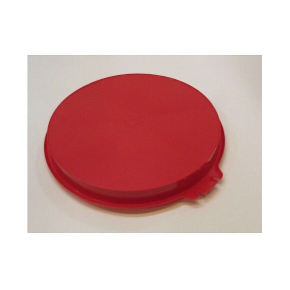 Vintage Tupperware Red Divided Serving Tray Candy Veggie Fruit Meat Cheese w Lid - Picture 6 of 6